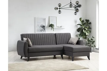 Dalima Bäddsoffa m. Divan 3-sits - Mörkgrå - Möbler - Soffa - Bäddsoffa - Bäddsoffa divan