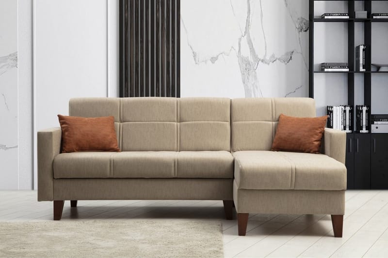 Darcia Bäddsoffa m. Divan 3-sits - Beige - Möbler - Soffa - Bäddsoffa - Bäddsoffa divan