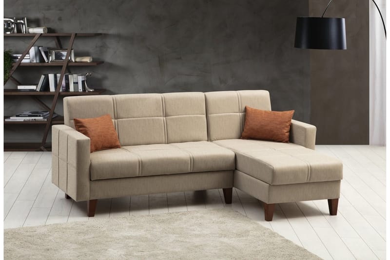 Darcia Bäddsoffa m. Divan 3-sits - Beige - Möbler - Soffa - Bäddsoffa - Bäddsoffa divan