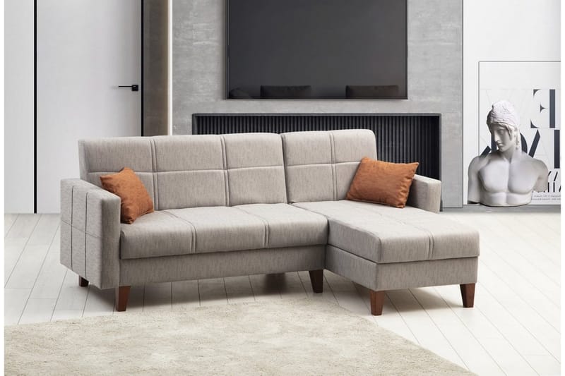 Darcia Bäddsoffa m. Divan 3-sits - Ljusgrå - Möbler - Soffa - Bäddsoffa - Bäddsoffa divan