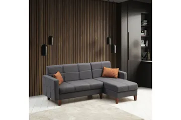 Darcia Bäddsoffa m. Divan 3-sits - Mörkgrå - Möbler - Soffa - Bäddsoffa - Bäddsoffa divan