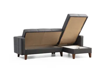 Darcia Bäddsoffa m. Divan 3-sits - Mörkgrå - Möbler - Soffa - Bäddsoffa - Bäddsoffa divan
