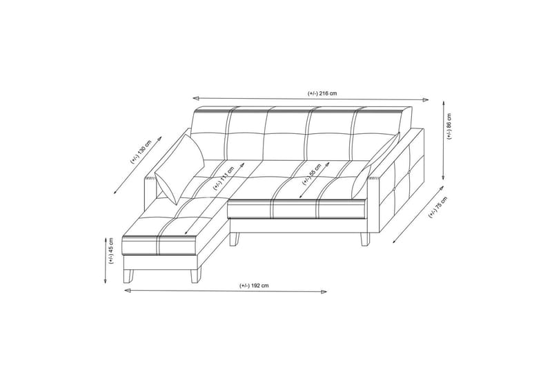 Darcia Bäddsoffa m. Divan 3-sits - Mörkgrå - Möbler - Soffa - Bäddsoffa - Bäddsoffa divan
