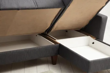Darcia Bäddsoffa m. Divan 3-sits - Mörkgrå - Möbler - Soffa - Bäddsoffa - Bäddsoffa divan