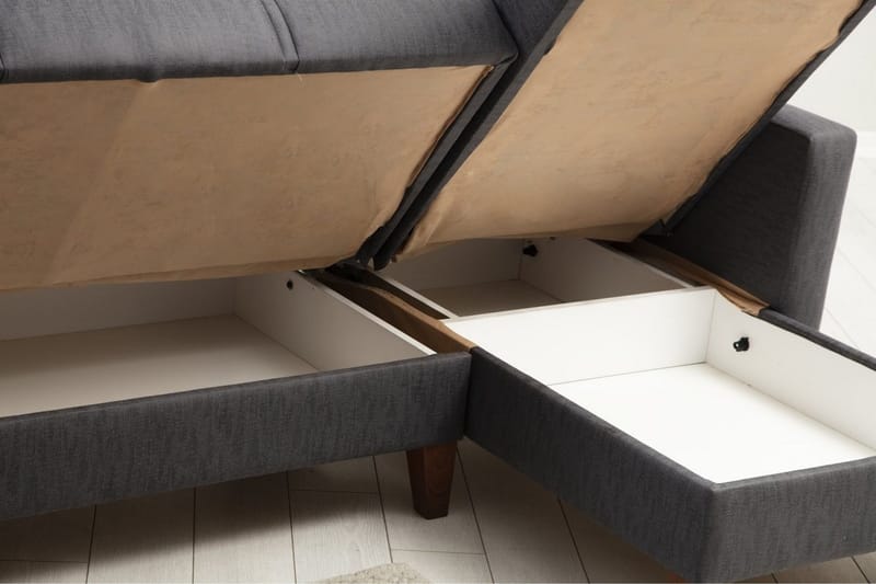 Darcia Bäddsoffa m. Divan 3-sits - Mörkgrå - Möbler - Soffa - Bäddsoffa - Bäddsoffa divan