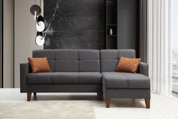 Darcia Bäddsoffa m. Divan 3-sits - Mörkgrå - Möbler - Soffa - Bäddsoffa - Bäddsoffa divan