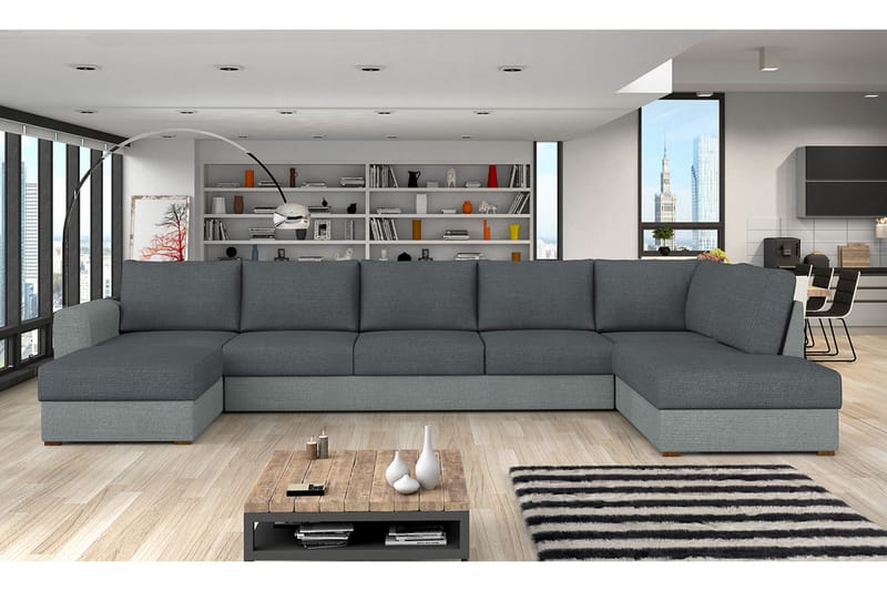 Dargina 4-sits Bäddsoffa Höger - Grå - Möbler - Soffa - Bäddsoffa - Bäddsoffa divan