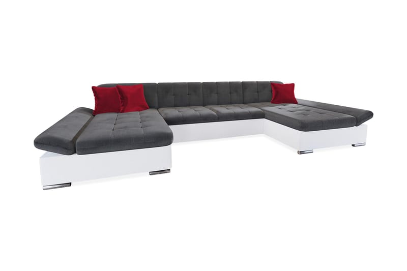 Dewitt 3-sits Bäddsoffa, Röd/Grå/Vit