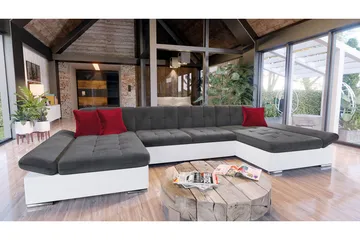 Dewitt 3-sits Bäddsoffa - Röd/Grå/Vit - Möbler - Soffa - Bäddsoffa - Bäddsoffa divan