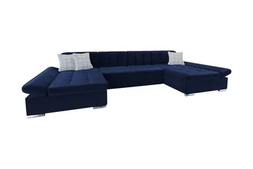 Dewitt 6-sits Hörnsoffa med Divan och Schäslong i Sammet - Vit|Grå - Möbler - Soffa - Bäddsoffa - Bäddsoffa divan