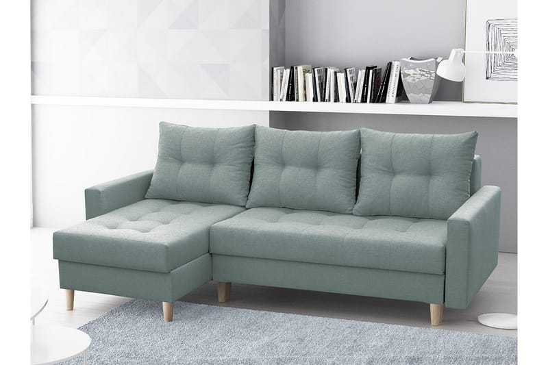 Divanbäddsoffa Bodo 222x140x90 cm - Grå - Möbler - Soffa - Bäddsoffa - Bäddsoffa divan
