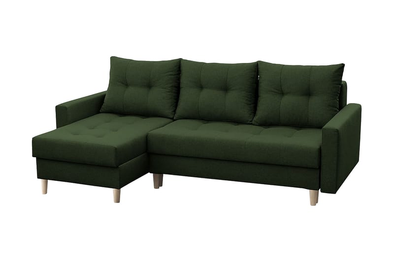 Divanbäddsoffa Bodo 222x140x90 cm - Grön - Bäddsoffa divan