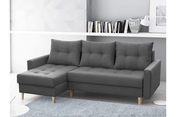 Divanbäddsoffa Bodo 222x140x90 cm - Mörkgrå - Möbler - Soffa - Bäddsoffa - Bäddsoffa divan