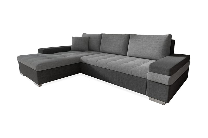 Divanbäddsoffa Consuelo 274x182x83 cm - Grå - Bäddsoffa divan