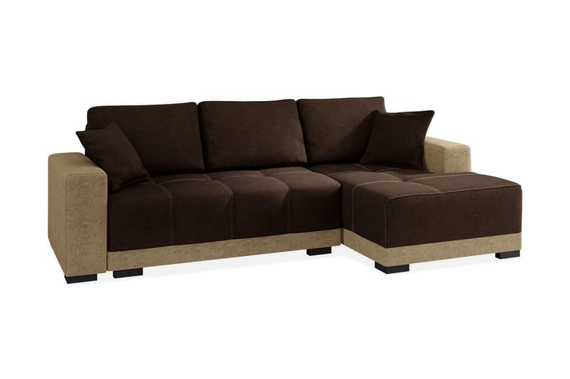 Divanbäddsoffa Dallas 240x140x80 cm - Brun - Sammetssoffa - Bäddsoffa divan