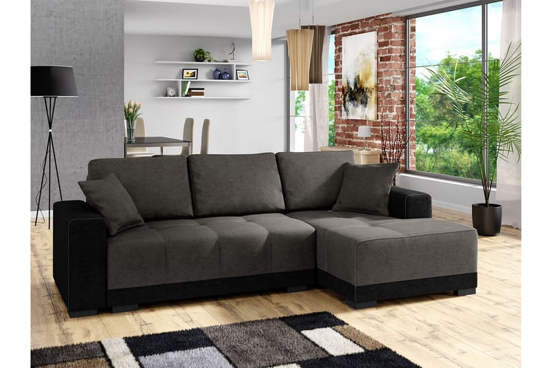 Divanbäddsoffa Dallas 240x140x80 cm - Grå - Möbler - Soffa - Bäddsoffa - Bäddsoffa divan