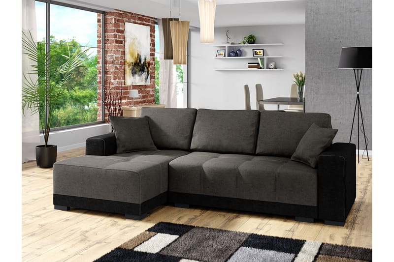 Divanbäddsoffa Dallas 240x140x80 cm - Grå - Möbler - Soffa - Bäddsoffa - Bäddsoffa divan