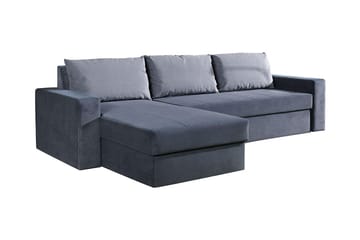 Divanbäddsoffa Domino 234x156x82 cm - Blå/Grå - Möbler - Soffa - Bäddsoffa - Bäddsoffa divan