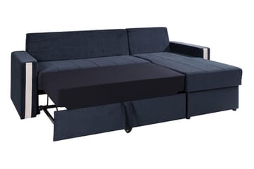 Divanbäddsoffa Domino 234x156x82 cm - Blå/Grå - Möbler - Soffa - Bäddsoffa - Bäddsoffa divan