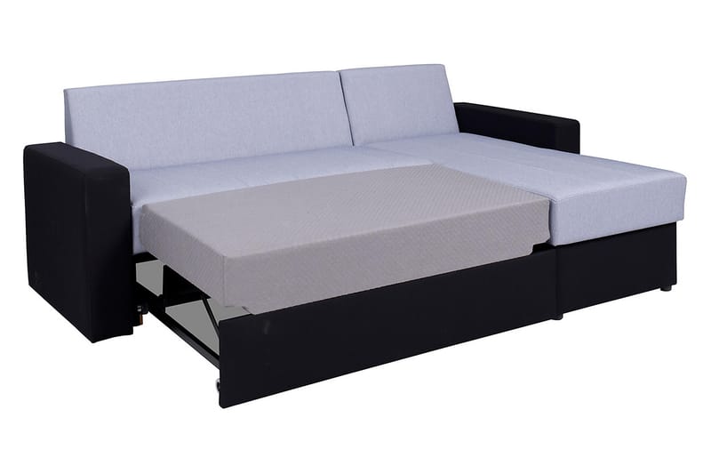 Divanbäddsoffa Domino 234x156x82 cm - Blå/Grå - Bäddsoffa divan