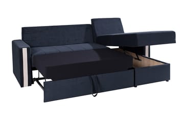 Divanbäddsoffa Domino 234x156x82 cm - Blå/Grå - Möbler - Soffa - Bäddsoffa - Bäddsoffa divan
