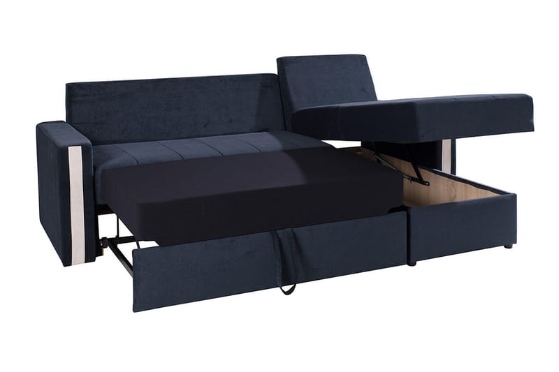 Divanbäddsoffa Domino 234x156x82 cm - Blå/Grå - Möbler - Soffa - Bäddsoffa - Bäddsoffa divan