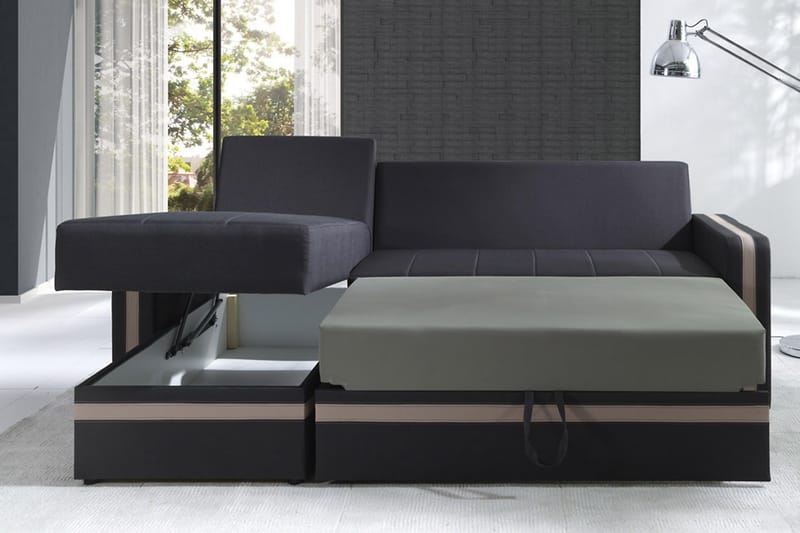 Divanbäddsoffa Euforia 234x156x82 cm - Rosa - Möbler - Soffa - Bäddsoffa - Bäddsoffa divan