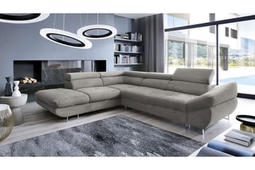 Divanbäddsoffa Fabio 280x235x88 cm - Grå - Möbler - Soffa - Sammetssoffa