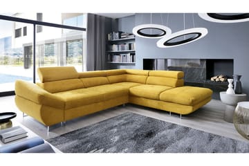 Divanbäddsoffa Fabio 280x235x88 cm - Gul - Möbler - Soffa - Bäddsoffa - Bäddsoffa divan