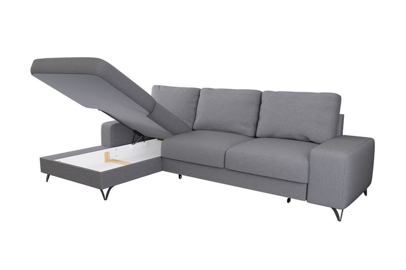 Divanbäddsoffa Flavio 300x94x91 cm - Grå - Möbler - Soffa - Bäddsoffa - Bäddsoffa divan