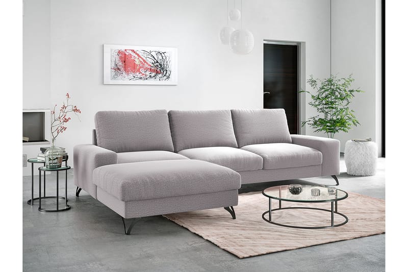 Divanbäddsoffa Flavio 300x94x91 cm - Grå - Möbler - Soffa - Bäddsoffa - Bäddsoffa divan
