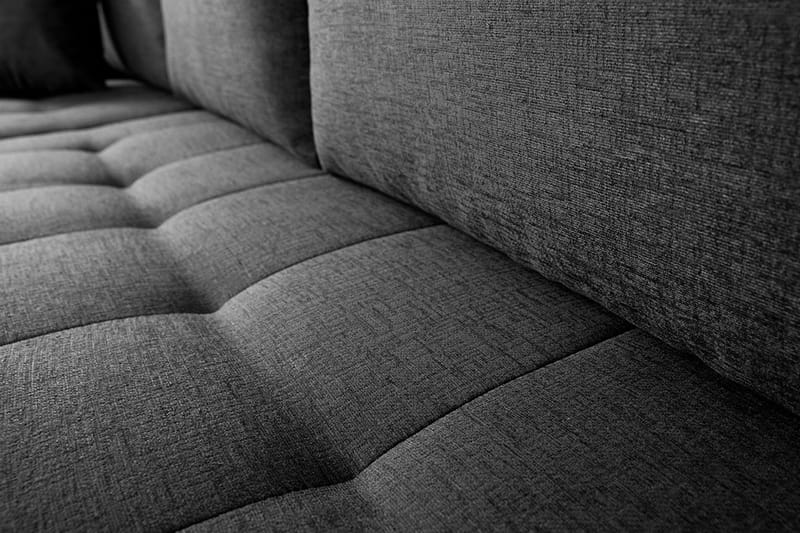 Divanbäddsoffa Ianto 265x185x85 cm - Svart - Skinnsoffa - Bäddsoffa divan