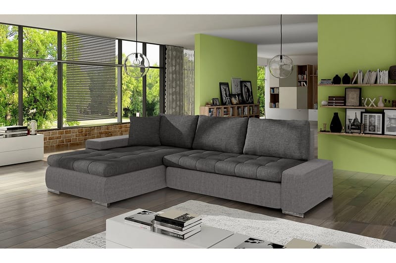 Divanbäddsoffa Ianto 265x185x85 cm Universal - Grå - Möbler - Soffa - Bäddsoffa - Bäddsoffa divan