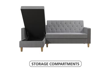 Divanbäddsoffa Liberty Grå - CosmoLiving - Möbler - Soffa - Bäddsoffa - Bäddsoffa divan