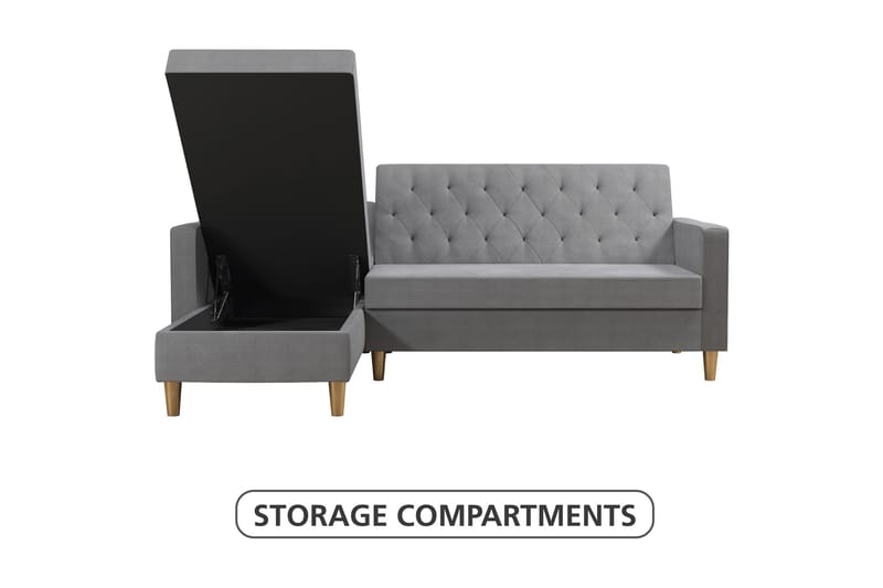 Divanbäddsoffa Liberty Grå - CosmoLiving - Möbler - Soffa - Bäddsoffa - Bäddsoffa divan