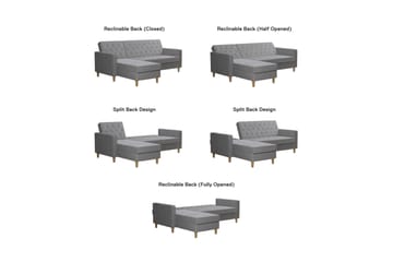 Divanbäddsoffa Liberty Grå - CosmoLiving - Möbler - Soffa - Bäddsoffa - Bäddsoffa divan