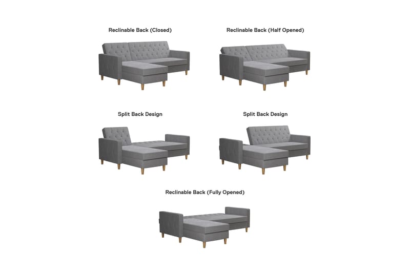 Divanbäddsoffa Liberty Grå - CosmoLiving - Möbler - Soffa - Bäddsoffa - Bäddsoffa divan