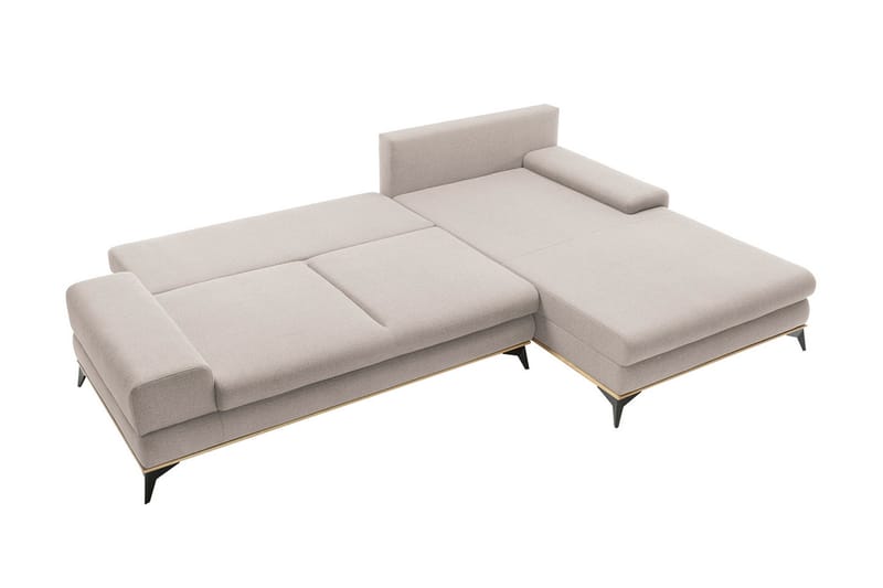 Divanbäddsoffa Manila 315x212x87 cm - Beige - Sammetssoffa - Bäddsoffa divan