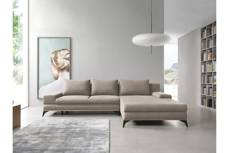 Divanbäddsoffa Manila 315x212x87 cm - Beige - Möbler - Soffa - Bäddsoffa - Bäddsoffa divan