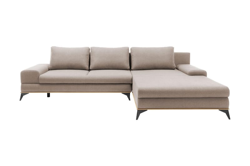 Divanbäddsoffa Manila 315x212x87 cm - Beige - Sammetssoffa - Bäddsoffa divan