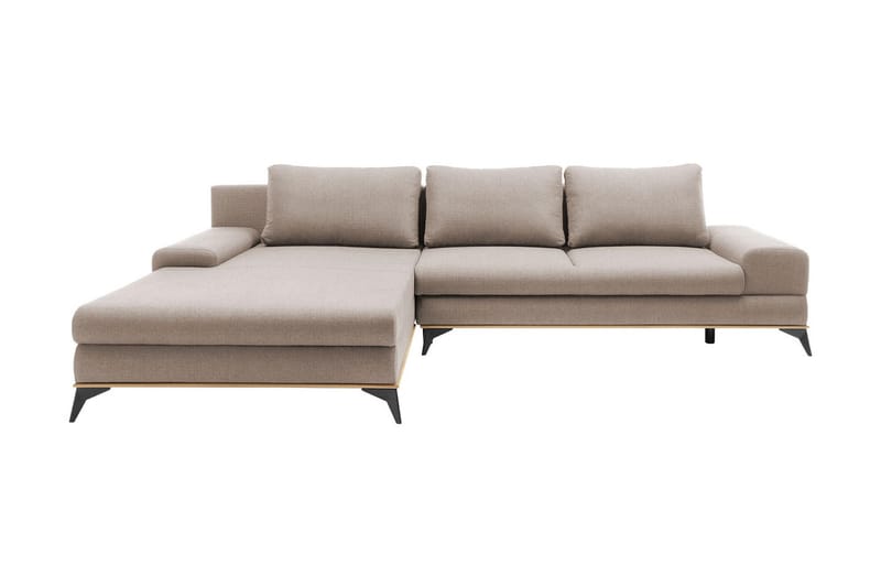 Divanbäddsoffa Manila 315x212x87 cm - Beige - Sammetssoffa - Bäddsoffa divan