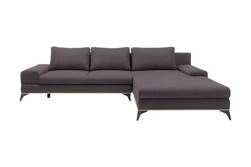 Divanbäddsoffa Manila 315x212x87 cm - Grå - Sammetssoffa - Bäddsoffa divan