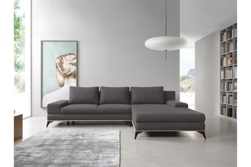 Divanbäddsoffa Manila 315x212x87 cm - Grå - Möbler - Soffa - Bäddsoffa - Bäddsoffa divan