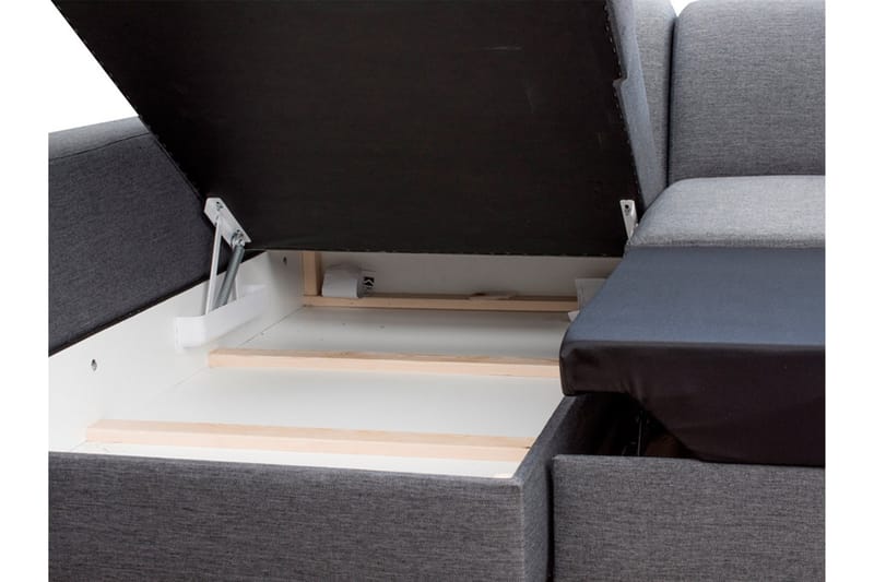 Divanbäddsoffa Mexico 262x178x75 cm - Grå - Möbler - Soffa - Bäddsoffa - Bäddsoffa divan
