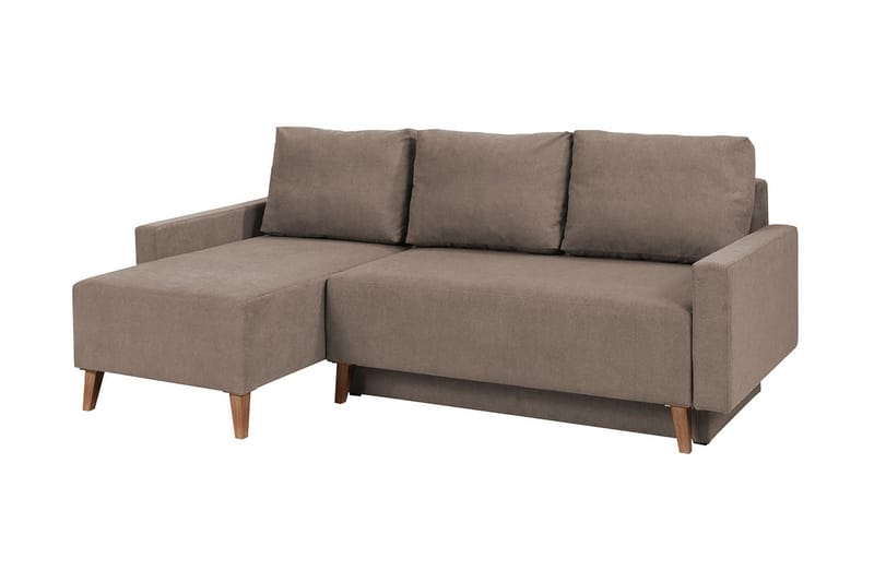 Divanbäddsoffa Oviedo 225x140x88 cm - Brun - Bäddsoffa divan