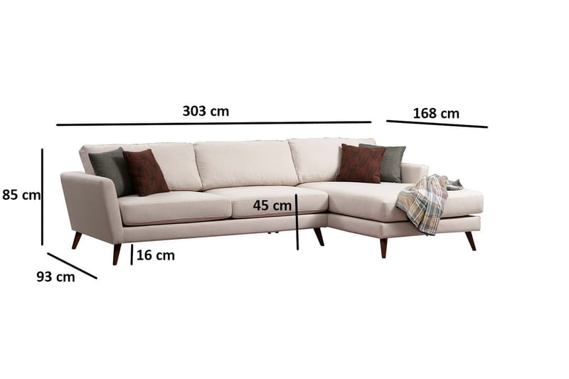 Divanbäddsoffa Santpedor - Beige - Möbler - Soffa - Bäddsoffa - Bäddsoffa divan