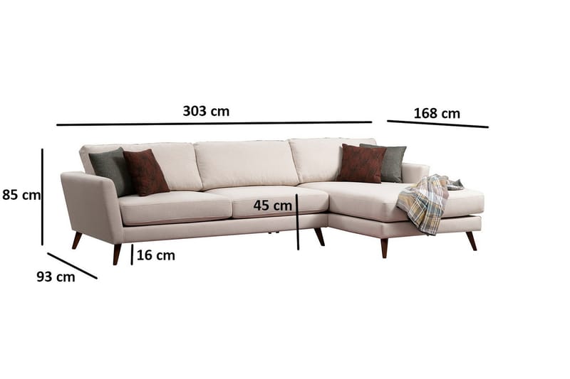 Divanbäddsoffa Santpedor - Beige - Bäddsoffa divan