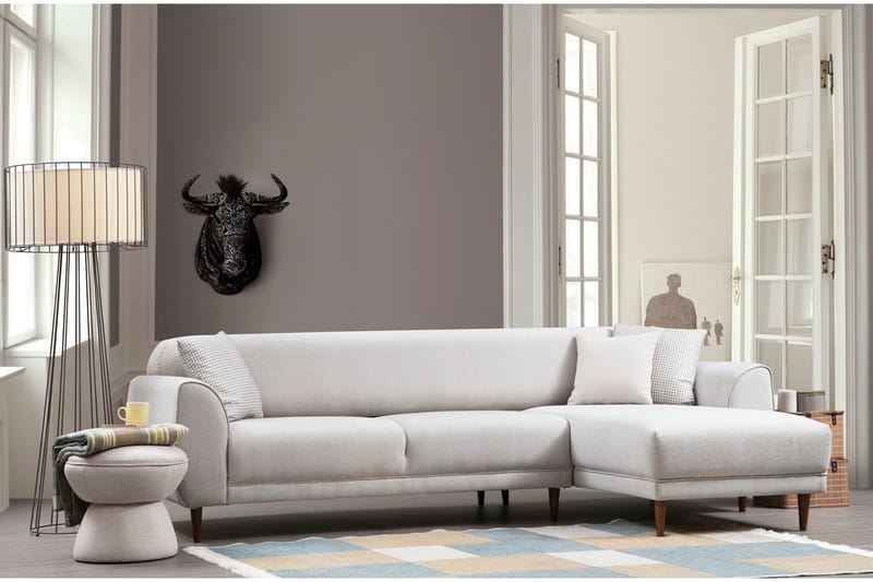 Divanbäddsoffa Santpedor - Beige - Bäddsoffa divan