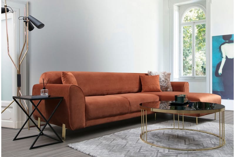 Divanbäddsoffa Santpedor - Brun - Möbler - Soffa - Bäddsoffa - Bäddsoffa divan