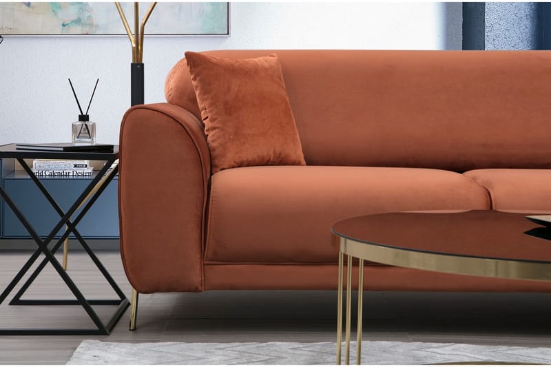 Divanbäddsoffa Santpedor - Brun - Möbler - Soffa - Bäddsoffa - Bäddsoffa divan